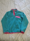 Patagonia Synchilla Snap-T Fleece Pullover Teal Pink S Small Vintage 80s 90s