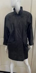 GINO DI GIORGIO by COMINT VINTAGE '80's Black GLAM ROCK Leather Coat Sz L