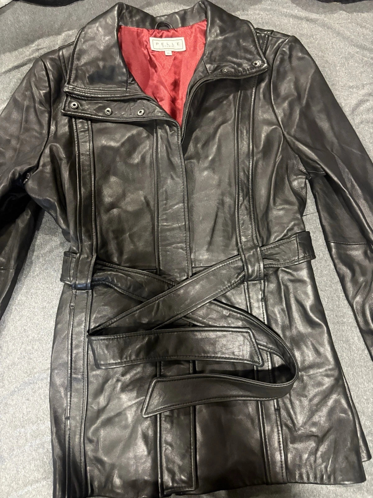 Woman’s Pelle Studio Vintage Black Leather Jacket Size Xl