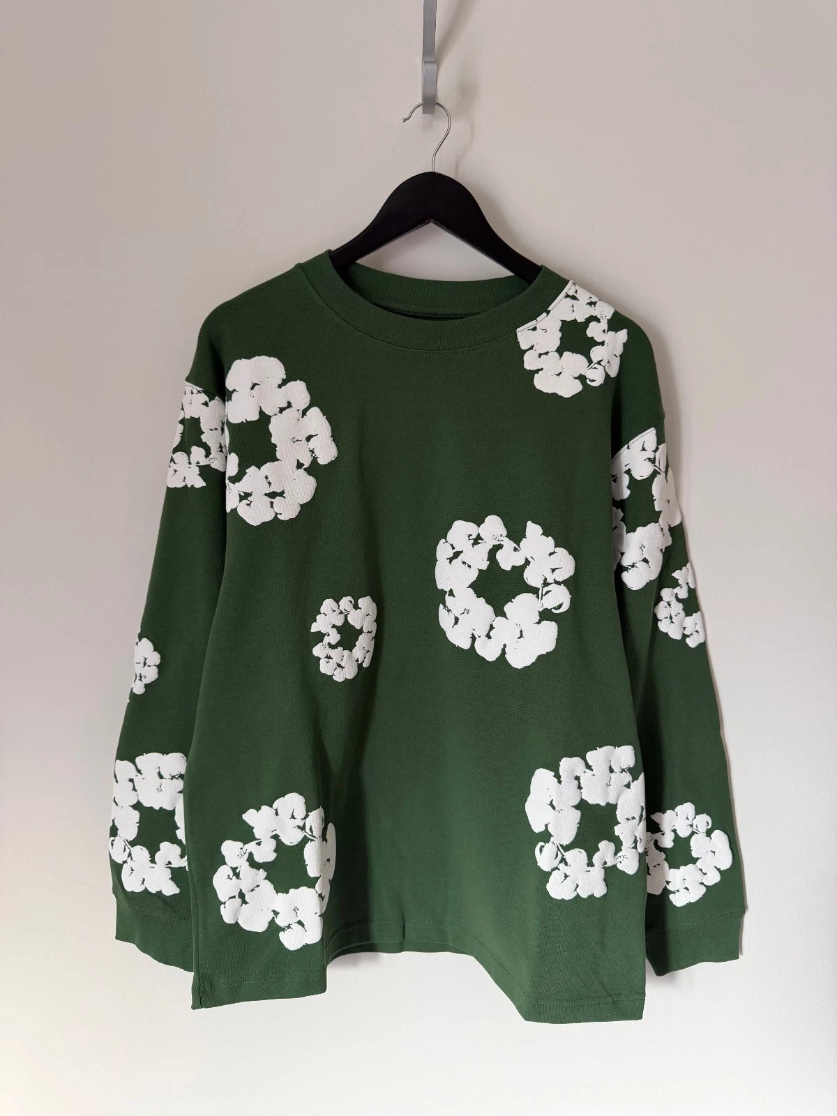 Denim Tears Cotton Wreath Long Sleeve Tee - Size XL - Green - NEW