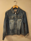 Brighton Womens Denim Jacket Faux Diamond Snap Front Jean Follow Your Heart